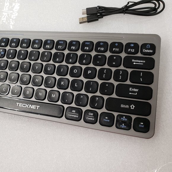 Tecknet TK-KB008 Bluetooth Keyboard Rechargeable Ultra Slim Wireless. Dark Grey - Picture 1 of 9